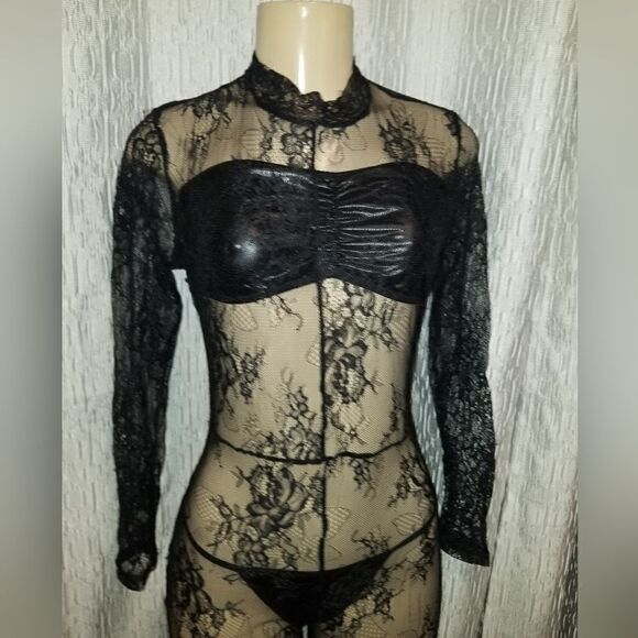 Long Sleeve Mesh Sheer See Through Jumpsuit medium - Picture 7 of 13